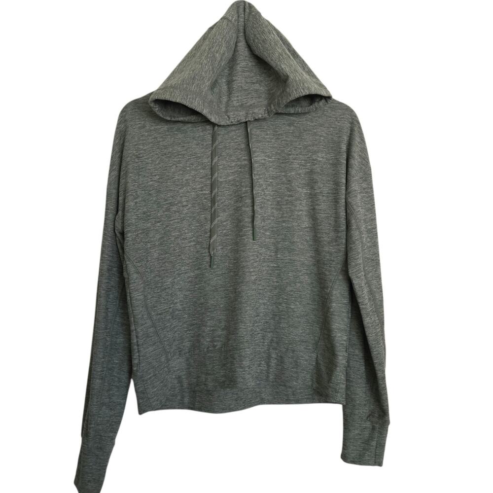 FLX Long Sleeve Pullover Travel Leisure Hoodie Marled Green Soft Athleisure XS